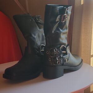 Forever Brand - Black Buckle Ankle Boots